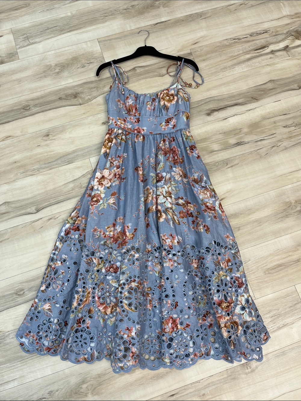 Zimmermann Blue Floral Midi Dress